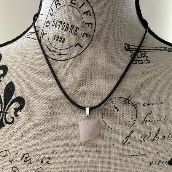 Genuine Rose Quartz Necklace - Picture 1 of 6